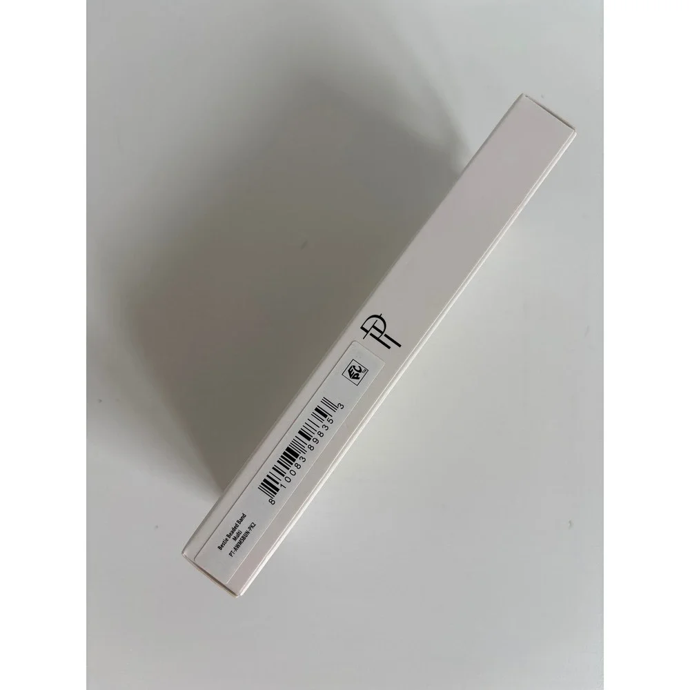 Posh Tech Bestie Beaded Apple Watch Band 4-Strand Evil Eye Smiley Face Pink-Gold